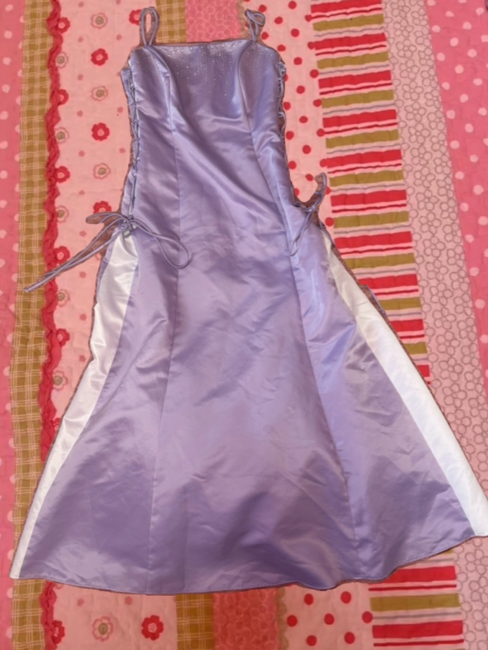 Vintage 2000s Y2K prom hoco formal satin floor length dress